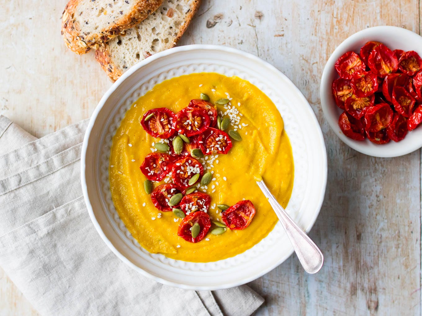Cauliflower, Sweet Potato and Red Lentil Soup