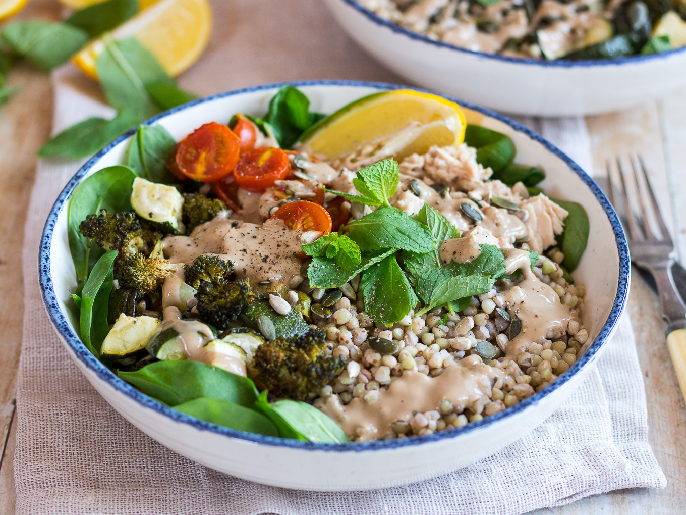 Creamy Balsamic Veggie Nourish Bowls Fit And Healthy Recipes